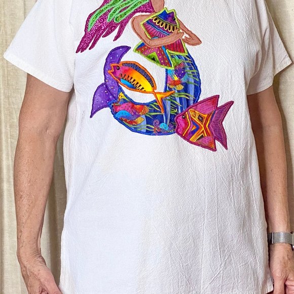 Shirt White Mermaid Handmade - Picture 3 of 4